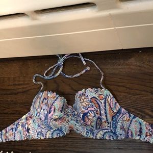 victoria’s secret pink floral bikini top